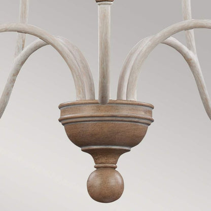 Generation Lighting (Feiss) Hartsville 5-Light Chalk Washed / Beachwood Candle Chandelier