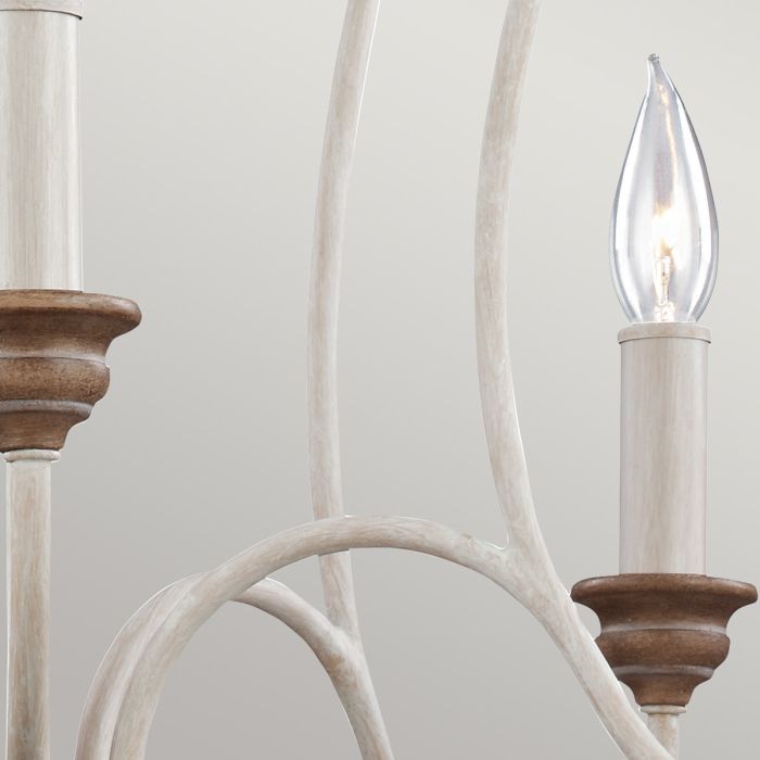 Generation Lighting (Feiss) Hartsville 5-Light Chalk Washed / Beachwood Candle Chandelier