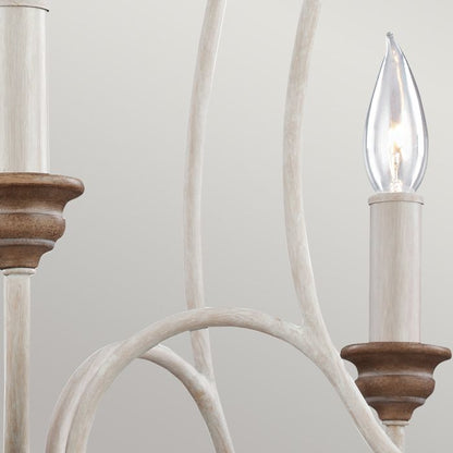 Generation Lighting (Feiss) Hartsville 5-Light Chalk Washed / Beachwood Candle Chandelier