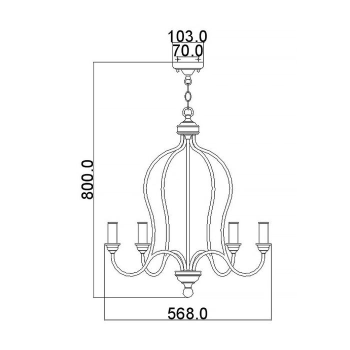 Generation Lighting (Feiss) Hartsville 5-Light Chalk Washed / Beachwood Candle Chandelier