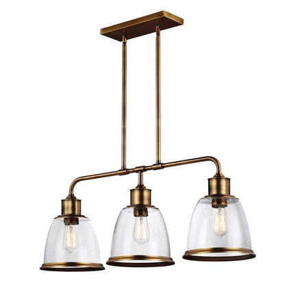 Generation Lighting (Feiss) Hobson 3-Light Aged Brass Island Chandelier