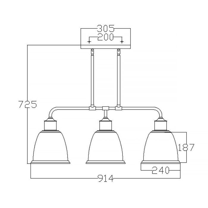 Generation Lighting (Feiss) Hobson 3-Light Satin Nickel Island Chandelier