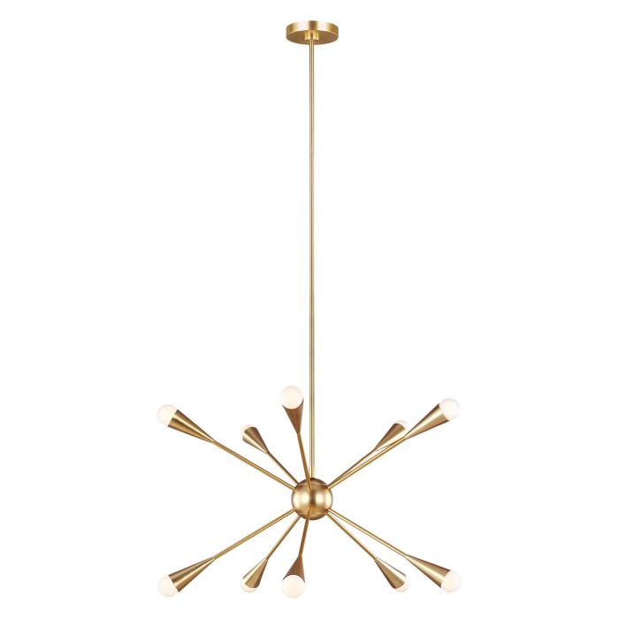 Generation Lighting (Feiss) Jax 10-Light Burnished Brass LED Sputnik Chandelier