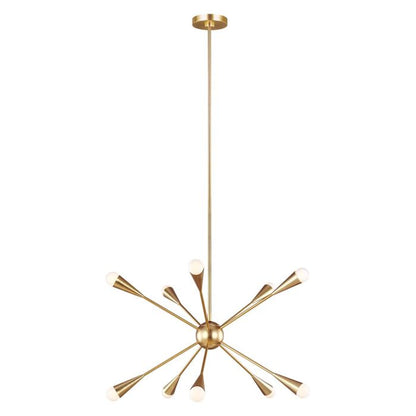 Generation Lighting (Feiss) Jax 10-Light Burnished Brass LED Sputnik Chandelier