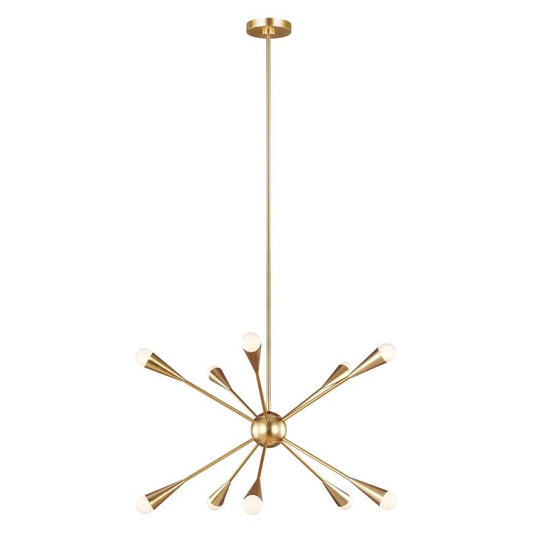 Generation Lighting (Feiss) Jax 10-Light Burnished Brass LED Sputnik Chandelier