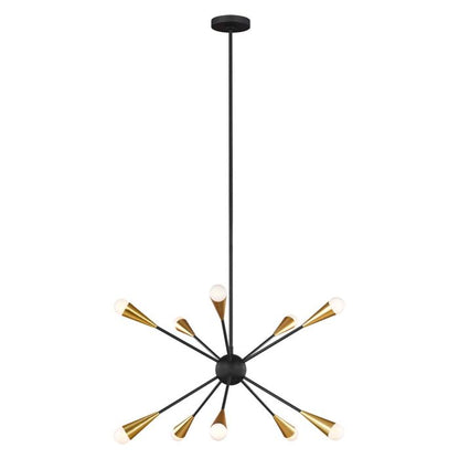 Generation Lighting (Feiss) Jax 10-Light Midnight Black LED Sputnik Chandelier