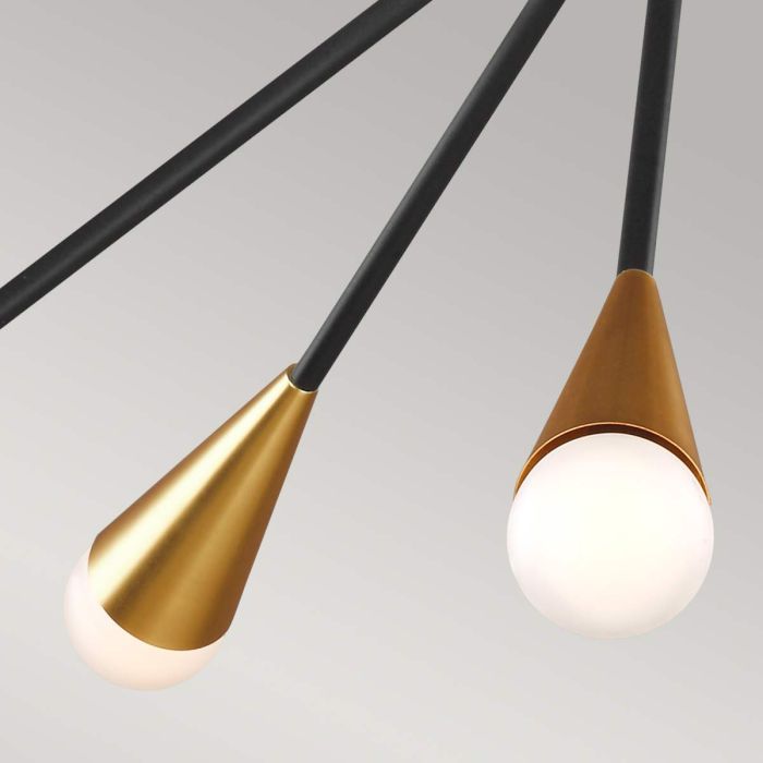 Generation Lighting (Feiss) Jax 10-Light Midnight Black LED Sputnik Chandelier