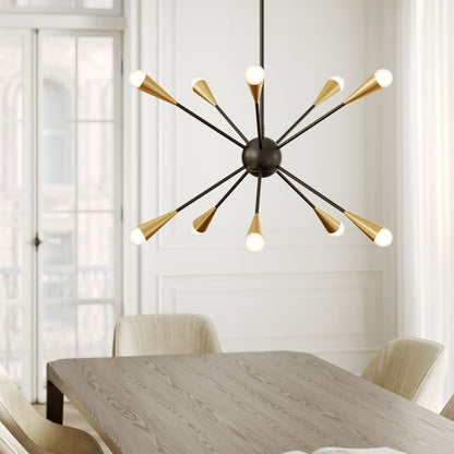 Generation Lighting (Feiss) Jax 10-Light Midnight Black LED Sputnik Chandelier