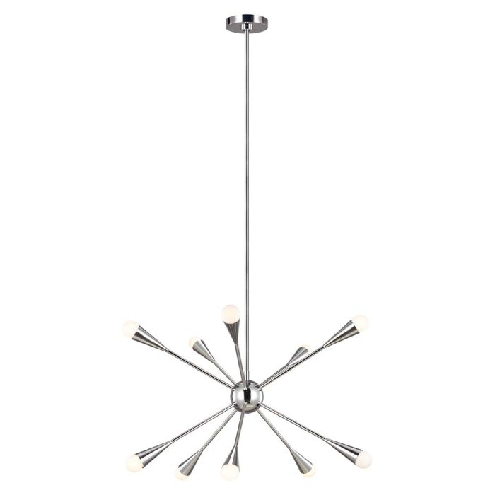 Generation Lighting (Feiss) Jax 10-Light Polished Nickel LED Sputnik Chandelier