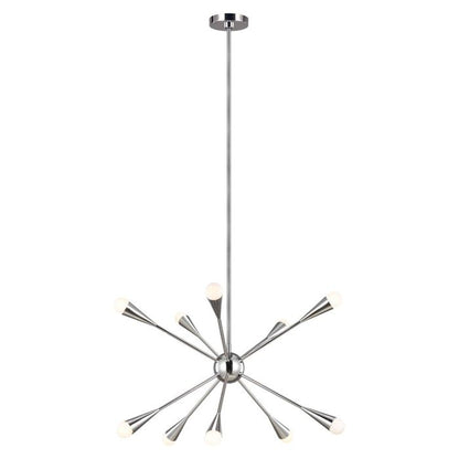 Generation Lighting (Feiss) Jax 10-Light Polished Nickel LED Sputnik Chandelier