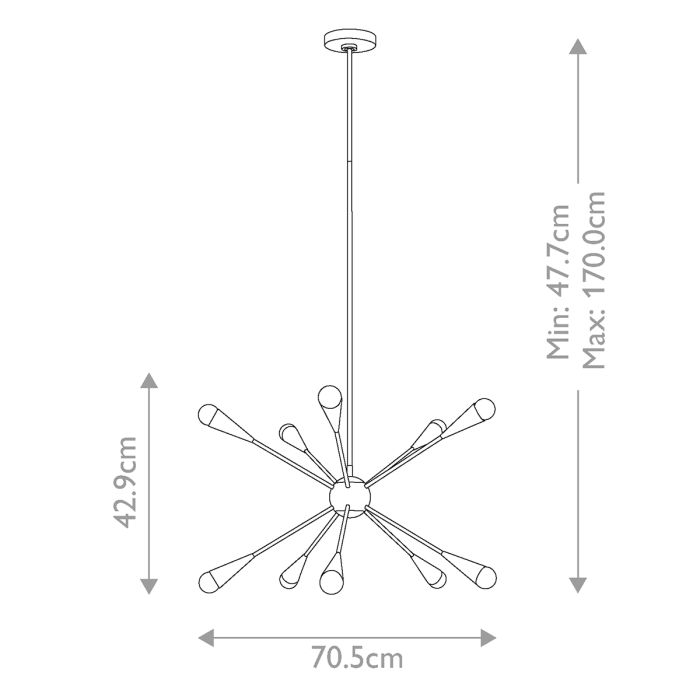 Generation Lighting (Feiss) Jax 10-Light Polished Nickel LED Sputnik Chandelier