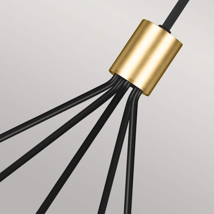 Generation Lighting (Feiss) Joan 5-Light Midnight Black / Burnished Brass Modern Chandelier