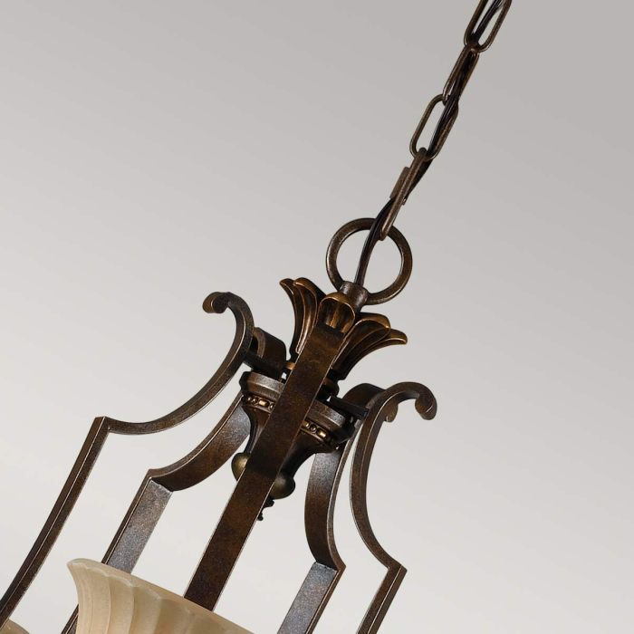 Generation Lighting (Feiss) Kelham Hall 5-Light Firenze Gold / British Bronze Glass Chandelier