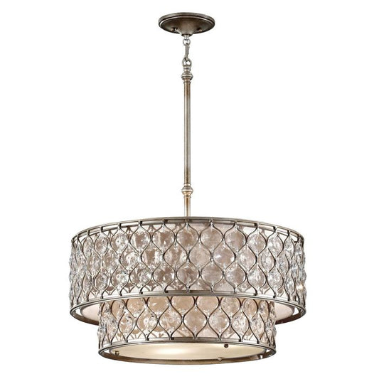 Generation Lighting (Feiss) Lucia 6-Light Burnished Silver Drum Chandelier