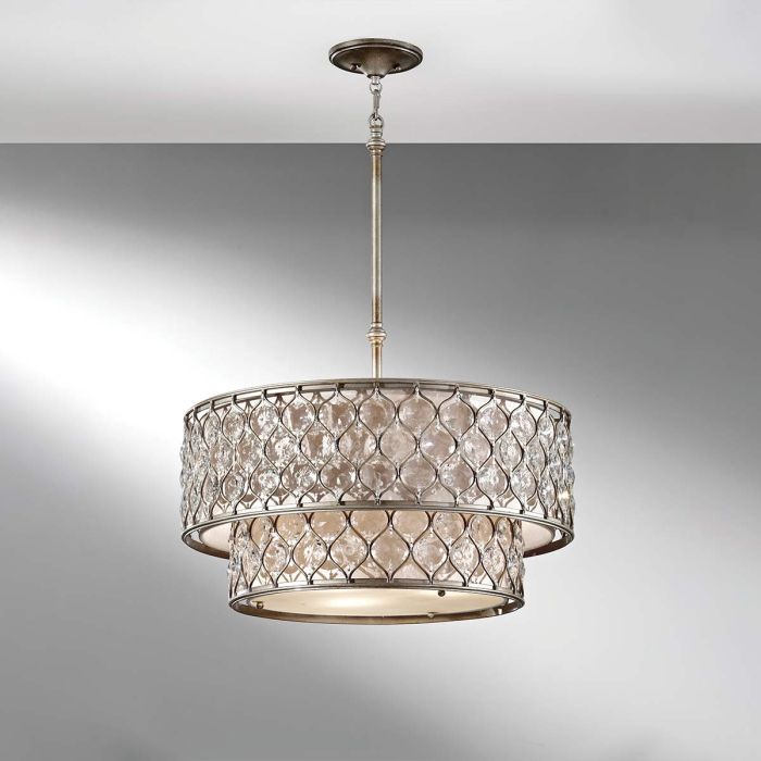 Generation Lighting (Feiss) Lucia 6-Light Burnished Silver Drum Chandelier