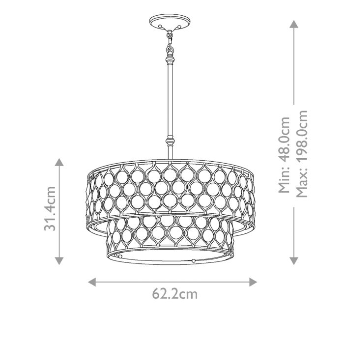 Generation Lighting (Feiss) Lucia 6-Light Burnished Silver Drum Chandelier