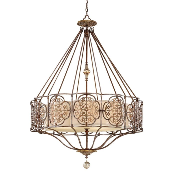 Generation Lighting (Feiss) Marcella 4-Light British Bronze / Oxidized Bronze Drum Chandelier
