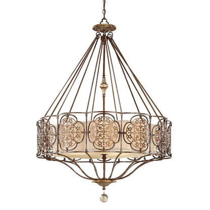 Generation Lighting (Feiss) Marcella 4-Light British Bronze / Oxidized Bronze Drum Chandelier
