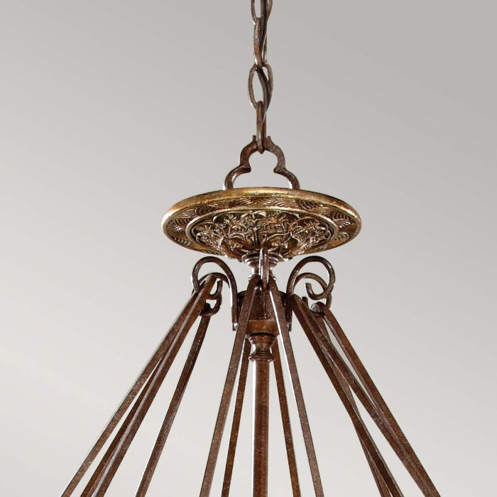 Generation Lighting (Feiss) Marcella 4-Light British Bronze / Oxidized Bronze Drum Chandelier
