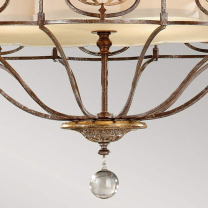Generation Lighting (Feiss) Marcella 4-Light British Bronze / Oxidized Bronze Drum Chandelier