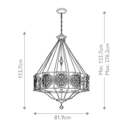 Generation Lighting (Feiss) Marcella 4-Light British Bronze / Oxidized Bronze Drum Chandelier