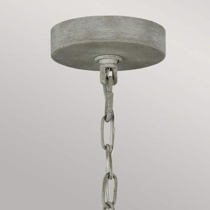 Generation Lighting (Feiss) Maryville 6-Light Washed Grey Wooden Beaded Candle Chandelier