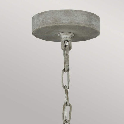Generation Lighting (Feiss) Maryville 9-Light Washed Grey Wooden Beaded Candle Chandelier