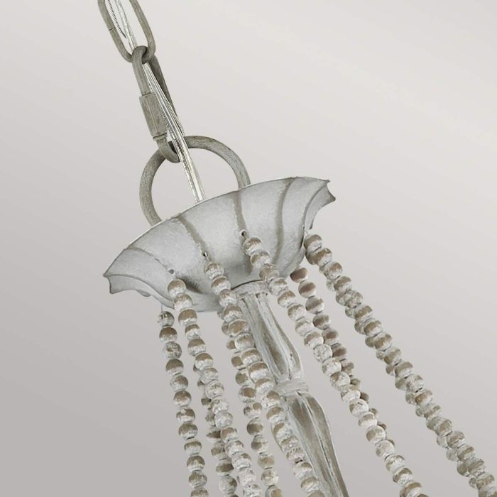 Generation Lighting (Feiss) Maryville 9-Light Washed Grey Wooden Beaded Candle Chandelier