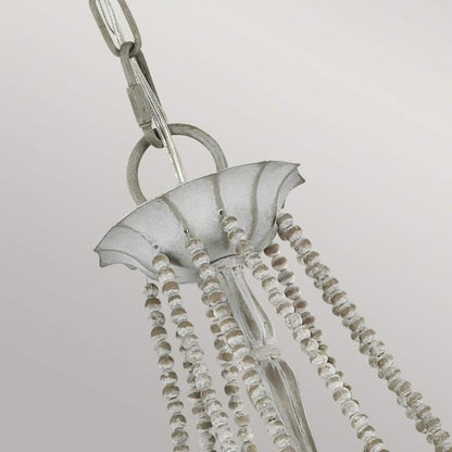 Generation Lighting (Feiss) Maryville 9-Light Washed Grey Wooden Beaded Candle Chandelier