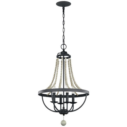 Generation Lighting (Feiss) Nori 4-Light Dark Weathered Zinc with Driftwood Grey Cage Chandelier
