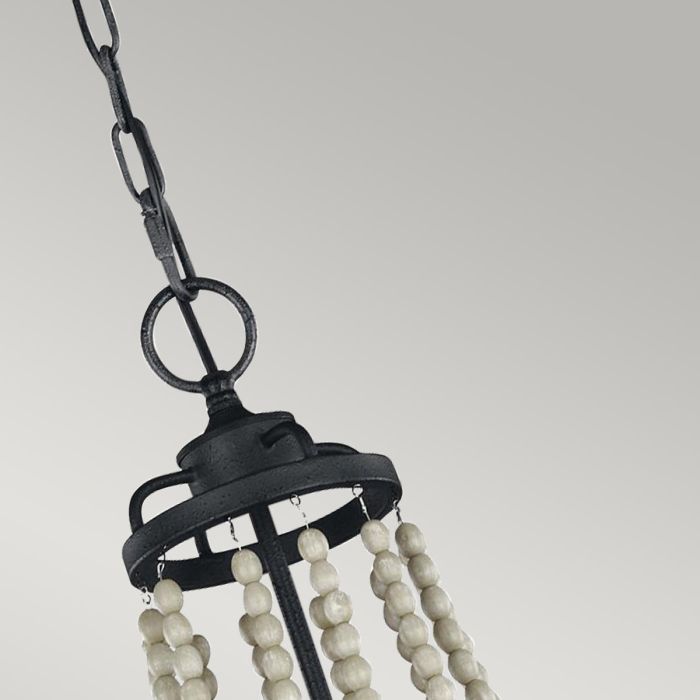 Generation Lighting (Feiss) Nori 4-Light Dark Weathered Zinc with Driftwood Grey Cage Chandelier