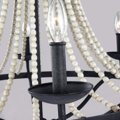 Generation Lighting (Feiss) Nori 6-Light Dark Weathered Zinc with Driftwood Grey Wagon Wheel Chandelier
