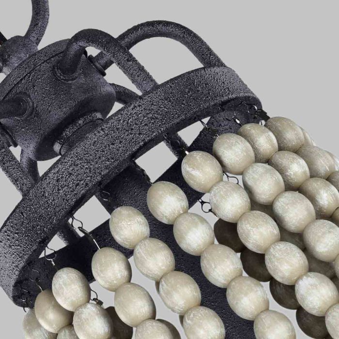 Generation Lighting (Feiss) Nori 6-Light Dark Weathered Zinc with Driftwood Grey Wagon Wheel Chandelier