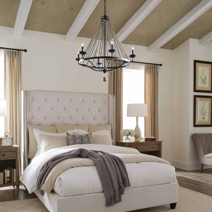 Generation Lighting (Feiss) Nori 6-Light Dark Weathered Zinc with Driftwood Grey Wagon Wheel Chandelier