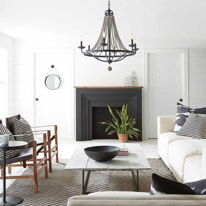 Generation Lighting (Feiss) Nori 6-Light Dark Weathered Zinc with Driftwood Grey Wagon Wheel Chandelier