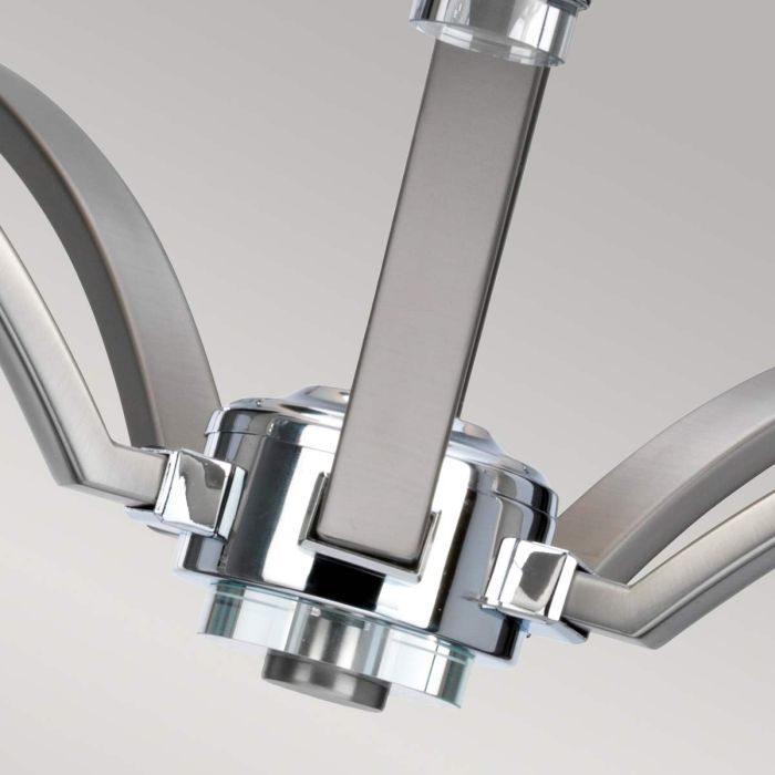 Generation Lighting (Feiss) Prospect Park 5-Light Satin Nickel with Chrome Opal Glass Chandelier