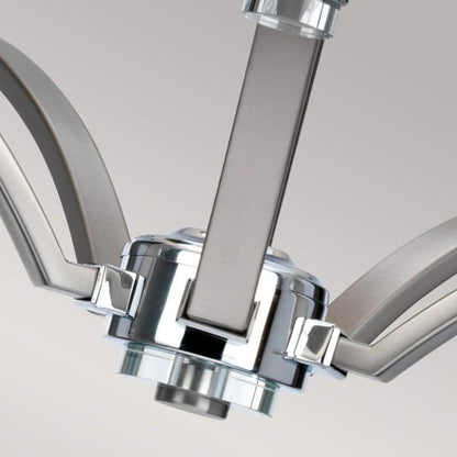 Generation Lighting (Feiss) Prospect Park 5-Light Satin Nickel with Chrome Opal Glass Chandelier