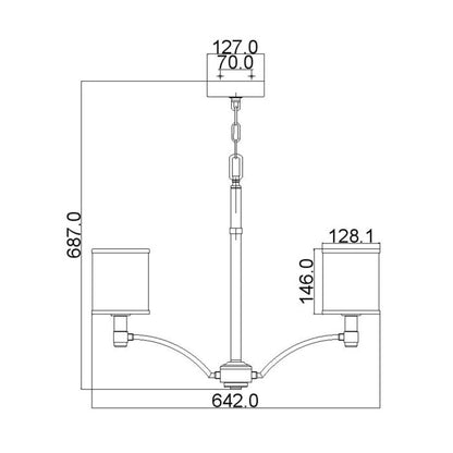 Generation Lighting (Feiss) Prospect Park 5-Light Satin Nickel with Chrome Opal Glass Chandelier