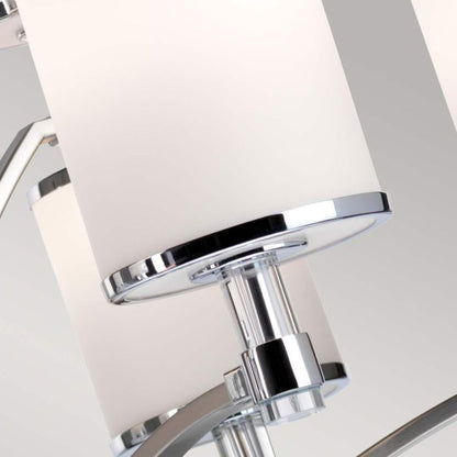 Generation Lighting (Feiss) Prospect Park 9-Light Satin Nickel with Chrome Opal Glass Chandelier