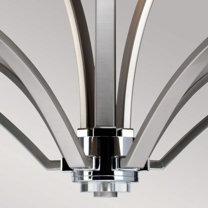 Generation Lighting (Feiss) Prospect Park 9-Light Satin Nickel with Chrome Opal Glass Chandelier