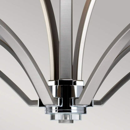 Generation Lighting (Feiss) Prospect Park 9-Light Satin Nickel with Chrome Opal Glass Chandelier