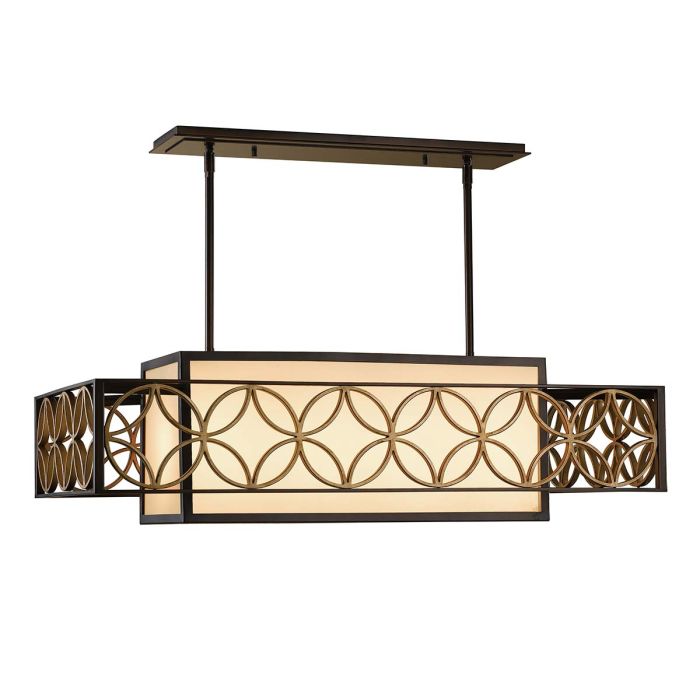 Generation Lighting (Feiss) Remy 4-Light Heritage Bronze / Parisienne Gold Island Pendant Chandelier