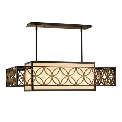 Generation Lighting (Feiss) Remy 4-Light Heritage Bronze / Parisienne Gold Island Pendant Chandelier