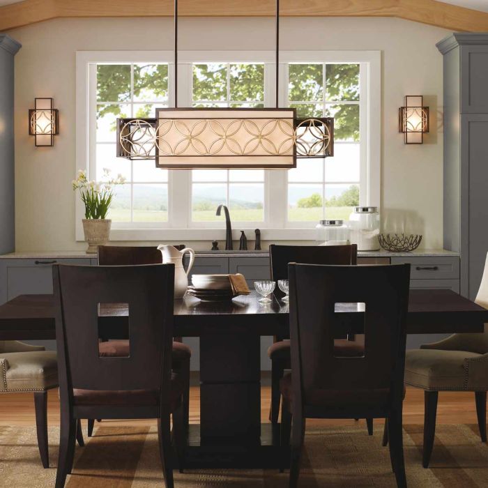 Generation Lighting (Feiss) Remy 4-Light Heritage Bronze / Parisienne Gold Island Pendant Chandelier
