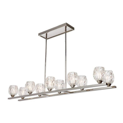 Generation Lighting (Feiss) Rubin 10-Light Polished Nickel Glass LED Island Chandelier