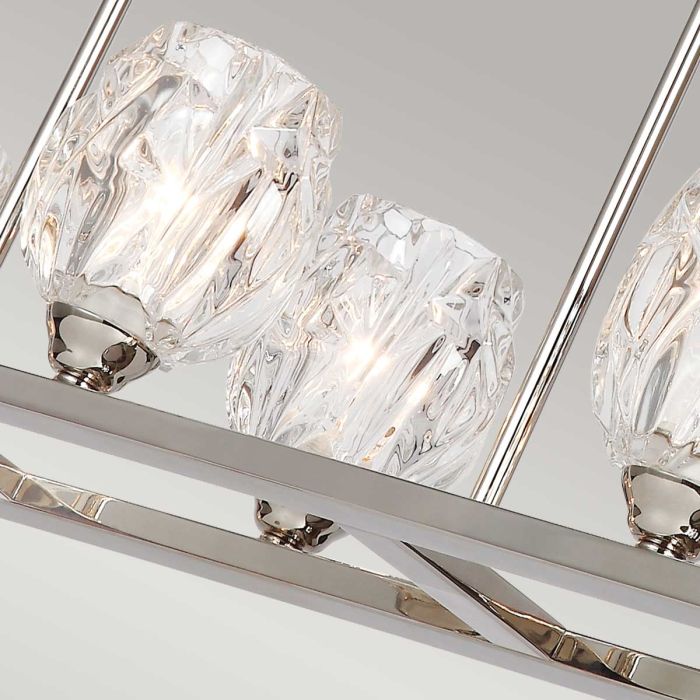 Generation Lighting (Feiss) Rubin 10-Light Polished Nickel Glass LED Island Chandelier