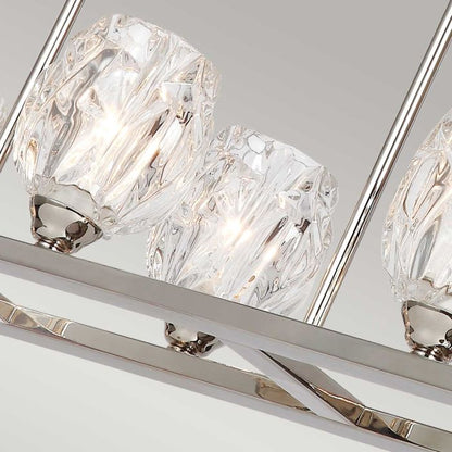 Generation Lighting (Feiss) Rubin 10-Light Polished Nickel Glass LED Island Chandelier