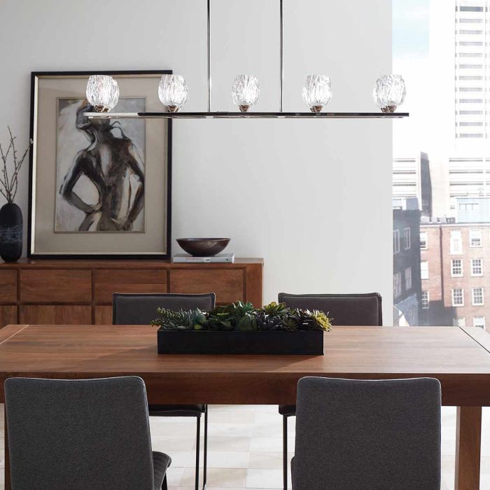 Generation Lighting (Feiss) Rubin 10-Light Polished Nickel Glass LED Island Chandelier