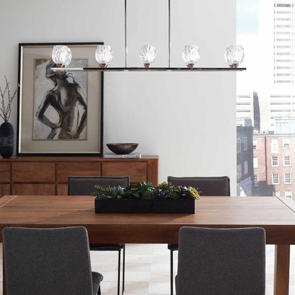 Generation Lighting (Feiss) Rubin 10-Light Polished Nickel Glass LED Island Chandelier