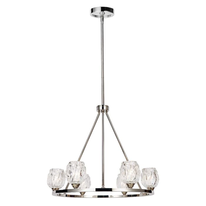 Generation Lighting (Feiss) Rubin 6-Light Polished Nickel Glass LED Chandelier